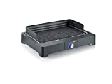 SEVERIN PG 8562 Barbacoa eléctrica 2200 Watt en aluminio, Parrilla eléctrica para interior y exterior con LED, Parrilla de mesa o balcón que no provoca humos ni olores