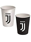 Bigiemme vasos Juventus Juve Blanco Negro 8 PCS 266 ML en CARTÓN MESA Decoraciones Fiesta de cumpleaños Equipos Fútbol