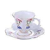 COLiJOL Trofeo Taza de café y platillo de cerámica, 1.35Oz / 40Ml Tazas de leche suaves Tazas de leche Tazas de cóctel con asa Desayuno Bebida Taza Batido Vasos Copas D Copas