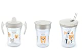 Nuk - Set de 3 vasos para bebé, vaso con pajita y vaso