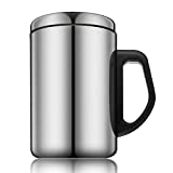 Joyyoq Taza de café para beber Tapa y taza de acero inoxidable de 350 ml / 500 ml Taza de aislamiento de whisky de cerveza de vino Taza de té de agua para viajes al aire libre (Tamaño: 500 ml)