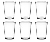 Granate Akua Juego de Vasos Reutilizables Transparentes de 6 Piezas - Apto para Lavavajillas - 25 Bordes / 20 cl por Servicio - Fabricado en Italia, Plástico