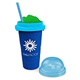 Frigorífico de cristal Slushy Maker Chill Factor | Vasos para helado instantáneo con cucharadita de paja | Heladera para granizado congelado