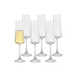 Copas de vino espumoso Bohemia Cristal Xtra, 210 ml, juego de 6 copas de vino espumoso en caja de regalo, forma de copa rectangular, aptas para lavavajillas