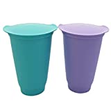 Vasos Tupperware Allegra - Set de 2 vasos de yogur 450ml, 1 vaso de yogur, 1 lila/morado + 1 menta