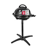 George Foreman Barbacoa eléctrica para interiores y exteriores con pedestal, parrilla, 15 porciones, 2400 W, fácil limpieza, 22460-56