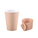 Paquete de 125 Vasos de Papel Kraft de 350ml, con Estuche para Tazas, Café, Té, Bebidas Calientes, Desechables, Biodegradables, Ecológicos, Reciclables (125)