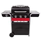 Char-Broil - Parrilla híbrida Gas2Coal - 3 quemadores de gas y carbón para barbacoa con quemador lateral, negro.