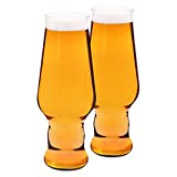 Maverton set x2 Vasos para Cerveza - Particulares y curiosas pintas de vidrio - H20 cm x Ø7,8 cm - capacidad 400 ml - excelente idea de regalo para cualquier pareja amante de la buena Cerveza
