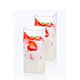 qbznanbei Vasos Vasos de Vidrio de Agua Transparente, Juego de Tazas de Vidrio, Utilizado para Leche, Jugo, Té, Café, Vasos de Vaso de Cristal (2 Piezas) Vasos de Vidrio