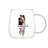 Gafas de fotos personalizadas Tazas personalizadas Tazas impresas con fotos Navidad Aniversario Boda Cumpleaños para mujeres (Blanco)