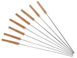 A2ZWORLD 8 Brochetas de Barbacoa de Hierro con Mango de Madera, 38cm de Largo para Parrillas de Barbacoa, Spiegini Reutilizable