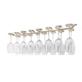 WFCZG-WF Soporte para copas de vino de hierro y metal negro, organizador de copas para colgar boca abajo, soporte para copas de champán debajo del gabinete, fácil de elegir y colocar