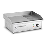 Royal Catering Electric Fry Top Doble Placa Eléctrica para Asar RCPG42-M (548 x 350 mm, placa lisa + ranurada, 3000 W)