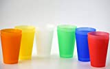 S&S-Shop Vasos de plástico 6 x 0,4 l - Mix Pack - Vasos reutilizables para fiestas