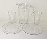 Tupperware - Jarra Diamant Stella 2L + 2 vasos de 475 ml + 2 platos + mini colador, color: Lila