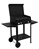 Barbacoa Artigian Ferro Gas 5,5kw 2 fuegos Made in Italy MOD Zeus con piedra LAVA y placas de HIERRO FUNDIDO - Barbacoa Artesanal