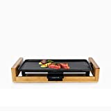 IKOHS SAIKU Grill, Plancha eléctrica, con superficie de cocción uniforme, 53 x 25,8 cm, antiadherente, resistente a los arañazos, fácil de limpiar, con bandeja recogegrasas, 2000 W