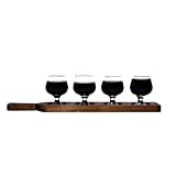 Vasos Juego de vasos de cerveza refinados Vaso creativo Copa de vino pequeña Taza de sabor Taza de cerveza alemana, Bandeja de madera 4 Jarras de cerveza con patas cortas