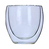Sunydog 250ml tazas de vidrio de doble pared tazas de vidrio de borosilicato transparente té resistente al calor bebida caliente vino taza de café regalos de cumpleaños