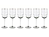 Juego de 6 copas de vino estilo Art Deco romántico, 50 cl, celebración, 8,8 x 8,5 x 23 cm, color: oro transparente
