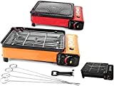 Cocina de camping B-black® XXL, barbacoa de gas, portátil con adaptador para botella de GLP gratis