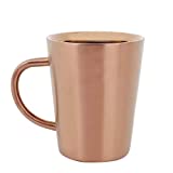 Taza de café Okuyonic, taza de cerveza de doble capa de oro rosa de acero inoxidable 304 para agua potable, té, café, cerveza