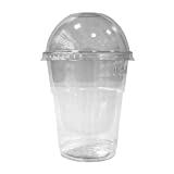 UDS 100 CRISTAL ML 350 EN PET + TAPA DOMO CON AGUJERO CENTRAL TRANSPARENTE PARA FRAPPE 'SLUSH