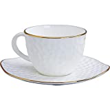 COLiJOL Trofeo Taza de cerámica con platillo, Tazas de leche pintadas a mano Tazas de taza Batido de cacao Taza de bebida Vasos de bebida Vasos rectos Vidrio para la barra del padre