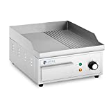 Royal Catering Electric Fry Top Doble Placa Eléctrica para Asar RCPG45-M (360 x 380 mm, placa lisa + estriada, 2000 W)