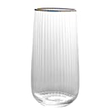 qbznanbei Vasos de Agua Cristalinos Vasos de Vidrio, Vasos de Vidrio, Elegantes Vasos para Agua, Vino, Cerveza, Cócteles y Bebidas Mixtas - Vasos de Vidrio con Parte Superior Redonda (Color: B (2 Piezas))