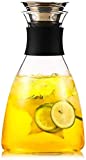Tetera Vaso de vidrio Jarra Tapa Tetera de hielo reutilizable Ideal para vino Jugo Leche Agua fría Café Caliente ETC