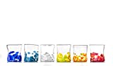 GOTO Set 6 Copas de Colores Cristal de Murano 300 mililitros, Hecho a Mano por un Maestro Vidriero Veneciano (Colección Mirò)