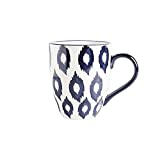 xxz Tazas de café, tazas de cerámica, patrones pintados a mano, cerámica de alta temperatura, manualidades bajo vidriado, boca redonda, apto para beber jugos, leche y café, taza
