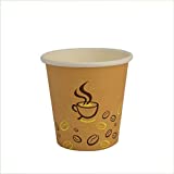 Palucart 500 Vasos de Papel para Café 90ml Color Habana con Gráfico de Grano de Café (3 oz) Vasos de cartón biodegradables