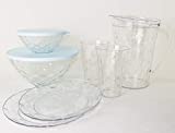 Tupperware Diamond Stella - Bol para servir 2 l + 500 ml + tetera 2 l + 2 vasos de 475 ml + 2 platos + mini colador, color: Lila