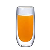 Vasos de agua Vasos de café de vidrio con aislamiento de doble pared, taza de café de vidrio, tazas de té, vasos de vidrio, vasos de leche, vasos de bebidas, vasos de vino transparentes, resistentes al calor (6 piezas)