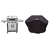 Char-Broil Advantage Series 345S - Barbacoa de acero inoxidable de 3 quemadores con quemador lateral.  & 140 766 - Funda Para Barbacoa De 3-4 Quemadores, Negra