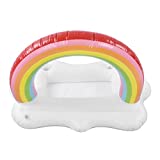 Omabeta Soporte inflable para bebidas, ensalada de grado alimenticio, barra flotante para servir frutas, patrón luminoso, no irritante, 4 agujeros para piscina de fiesta