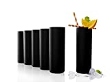 Juego de 6 personas Stoelzle Lausitz Campari High Ball cristal negro mate