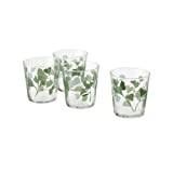 Ikea Vasos para servir desayuno, zumo y refrescos, tamaño 9 cm, diseño de hojas/verde, 30 cl (pack de 4)