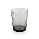 Set de 4 Vasos Nuit Studio Black Velvet, Color Gris.  Textura rayada.  Estilo nórdico 10x7x9 cm.