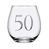 Celebre Stemless 50 Style, copa de vino grabada, regalo personalizado