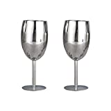 FQDFAYEE Copa de Vino 2pcs 240ml Tallo Largo 240ml Copas de Vino de Vidrio de Acero Inoxidable para Suministros de Banquete de Boda (Color: 2pcs)