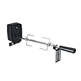 Lsaardth Asador con Motor - 106 cm Asador en Acero Inoxidable Asador Eléctrico para Barbacoa Kit Asador Universal para Barbacoa Tenedores Carne Pincho Acero Inoxidable con Motor Eléctrico