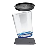 Vaso magnético silwy®, Vaso magnético de plástico irrompible y antideslizante con imán integrado con tapa de metal y posavasos, Camping, Barco, Niños - Azul Lui