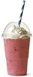 MAQA 50 uds Vaso con Tapa Domo, Vasos Take Away con Tapa 390 y 473 ml, Vasos Smoothie 390 ML