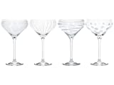 Mikasa Martini copas tostadas, 290 ml, 4 piezas, Copa de cristal, Plata, 400 ml, Juego de 4