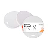 Wiseware 100 tapas de papel desechables, color blanco, diámetro 80 mm, aptas para tazas de café de 200 ml, sin PLA/PE, tapa biodegradable con revestimiento biológico