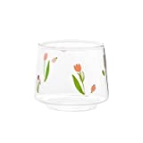 ZHANGWING Taza de café Tazas de vidrio Taza de leche Taza de vidrio Taza de café Taza de café de vidrio Fiesta en casa Beber Copa de vino (Color: Tulip S)
